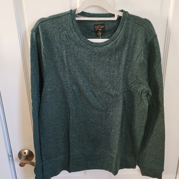 J. Crew Cotton-Cashmere Marled Forest Green T-Shirt Size Medium - Picture 5 of 7